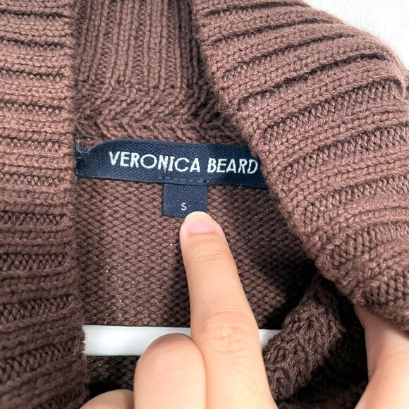 NWOT Veronica Beard Lancetti Striped Cotton Turtleneck Sweater Brown Size S - Picture 4 of 5